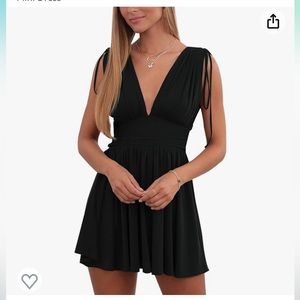 Sexy Ruched Waist Deep V Neck Mini Dress (new with tags)!